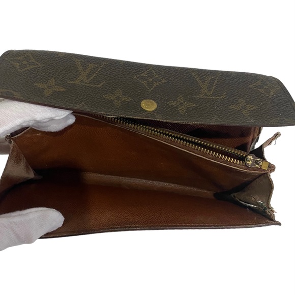 LV Louis Vuitton Monogram Sarah Long Bifold Wallet - monogram - Damaged Flawed - Picture 10 of 13